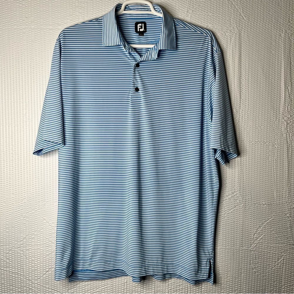 FootJoy Blue/White Striped Golf Polo Size XXL